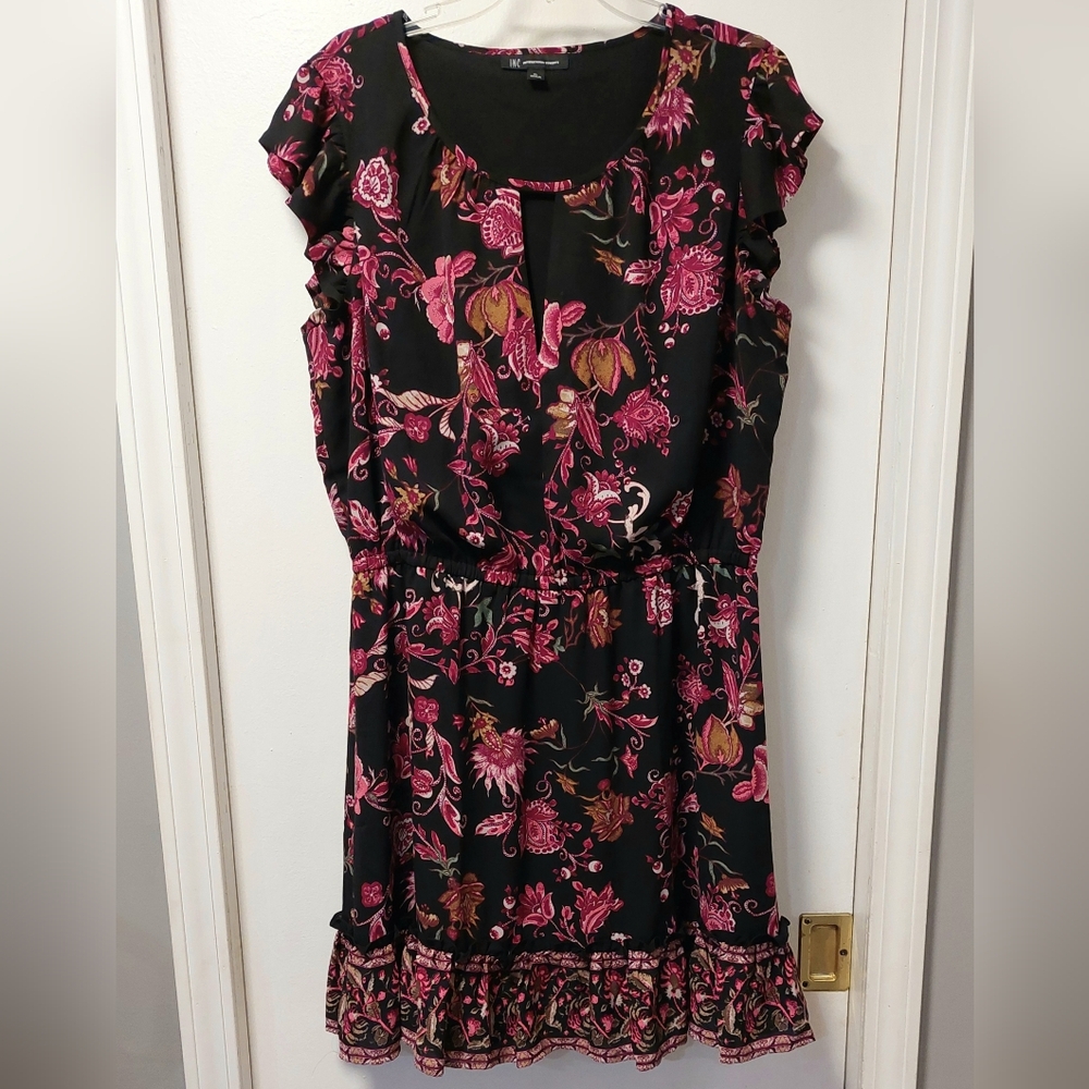 INC Floral Ruffle Hem Dress